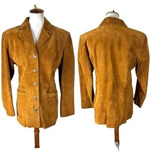 Cripple Creek Leather Blazer Jacket Tan Size Large
